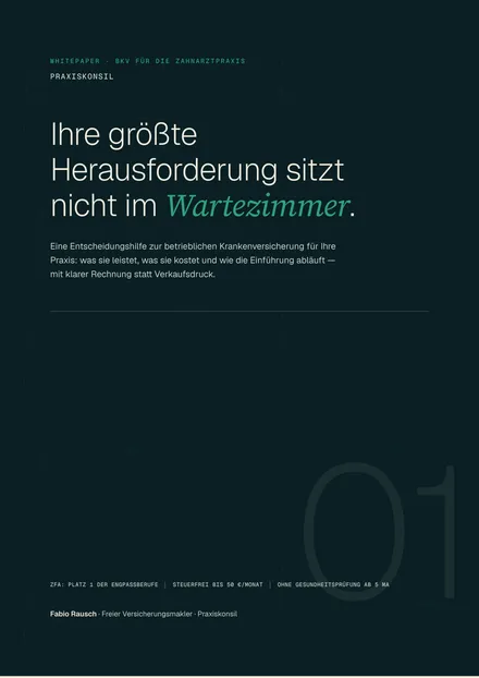 Titelseite des Whitepapers „bKV für die Zahnarztpraxis"